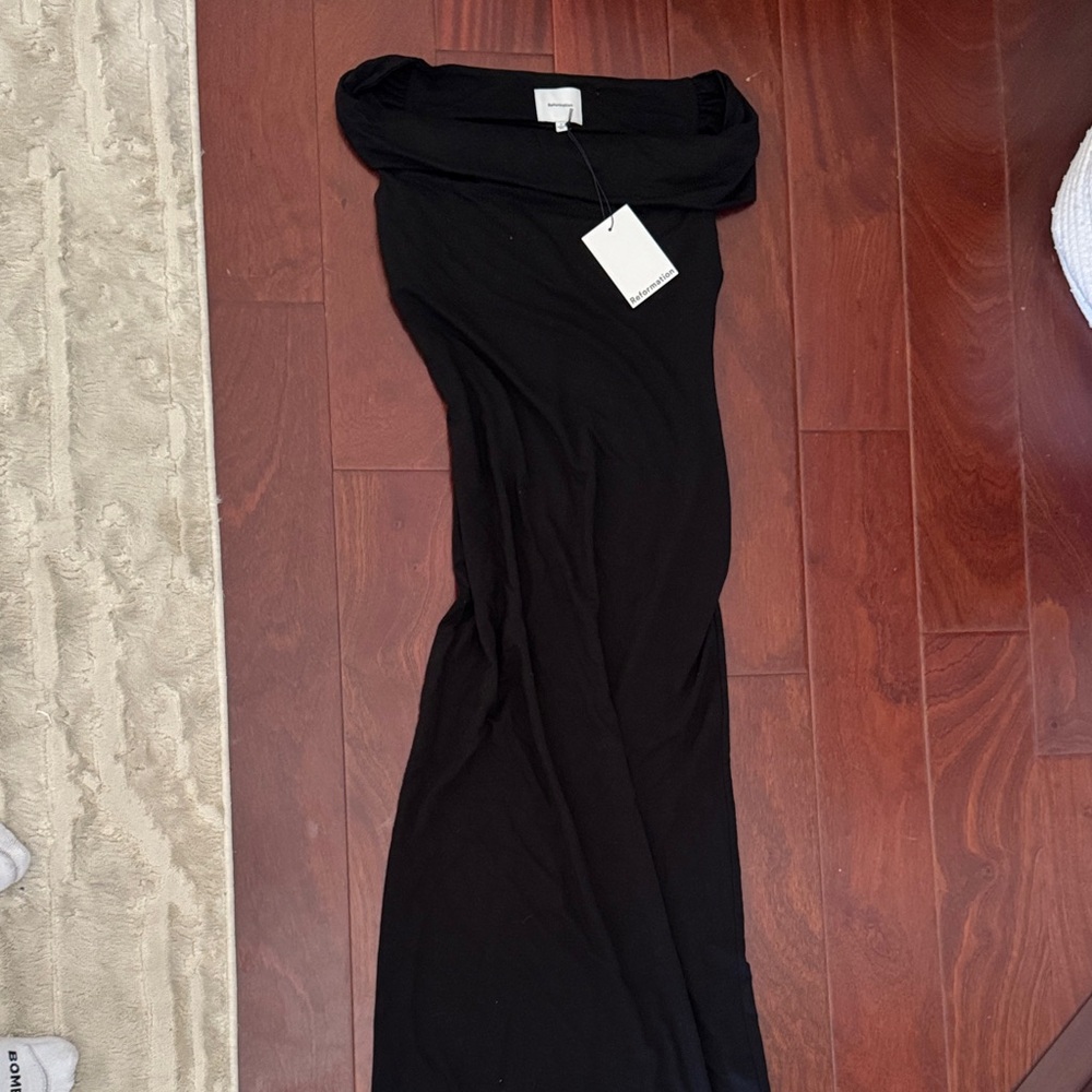 Reformation Black off the shoulder Midi Dress